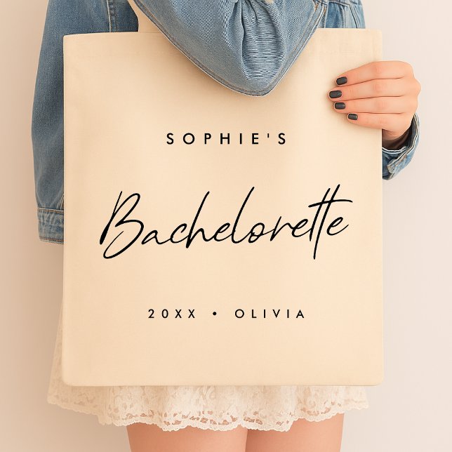 Bachelorette | Minimalistisches Skript Moderne Bri Tragetasche (Von Creator hochgeladen)