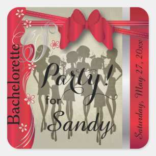 Bachelorette oder Geburtstagsparty Diva Girls - Ro Quadratischer Aufkleber