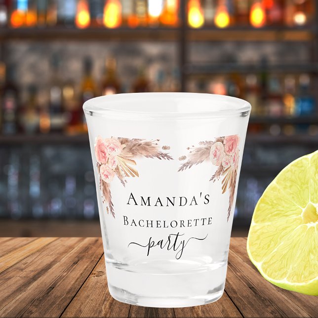 Bachelorette-Pampas-Gras-Blume Schnapsglas (Von Creator hochgeladen)