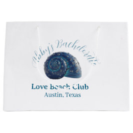 Bachelorette party beach club blue sea shell name  große geschenktüte