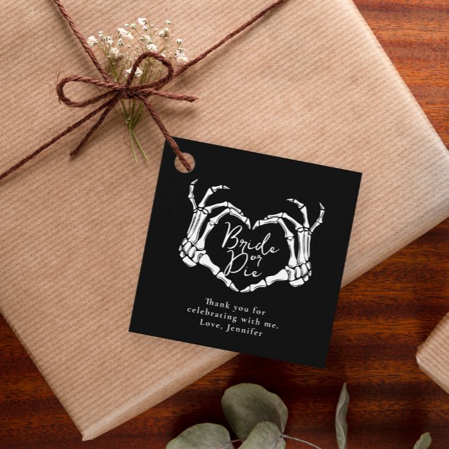 Bachelorette Party Black Gothic Heart Thank You Geschenkanhänger (Von Creator hochgeladen)