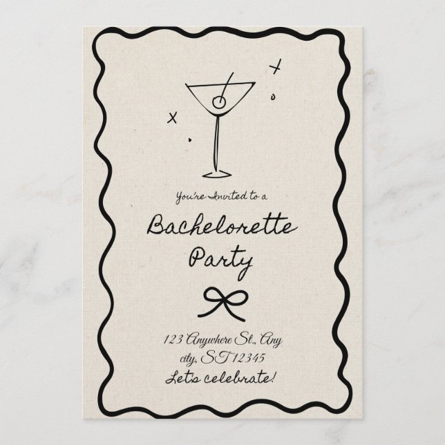 Bachelorette Party Invitation for Bride-to-Be Girl Einladung (Vorderseite)