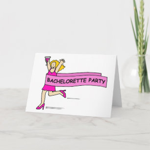 Bachelorette Party Invitation Lady in Pink. Einladung