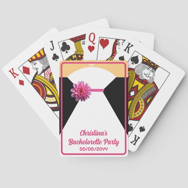 Bachelorette Party Poker White and Pink Bride Spielkarten (Rückseite)