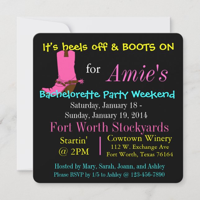 BACHELORETTE PARTY WEEKEND INVITE EINLADUNG (Vorderseite)