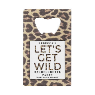 Bachelorette PartyLet's Get Wild Cheetah Geldbeutel Flaschenöffner