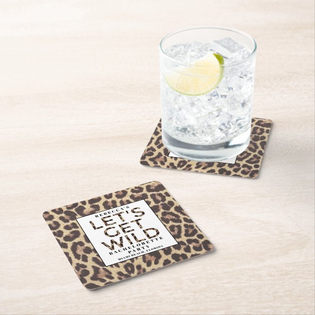 Bachelorette PartyLet's Get Wild Cheetah  Rechteckiger Pappuntersetzer (Vor Ort)
