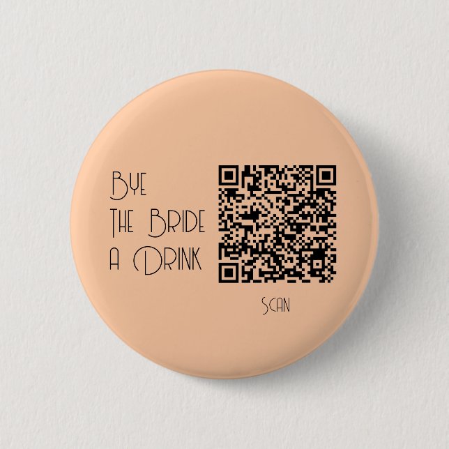 Bachelorette Pastel Qr Code Kaufen die Braut ein G Button (Vorderseite)