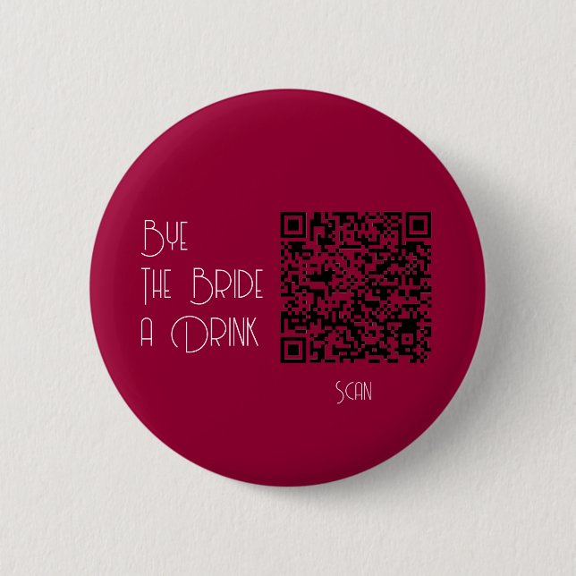 Bachelorette Pastel Qr Code Kaufen die Braut ein G Button (Vorderseite)