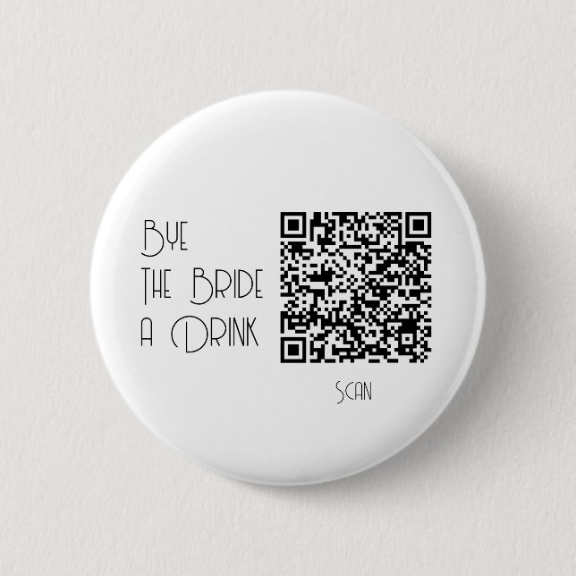 Bachelorette Pastel Qr Code Kaufen die Braut ein G Button (Vorderseite)