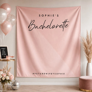 Bachelorette Peach Pink Minimaler Hintergrund de Wandteppich