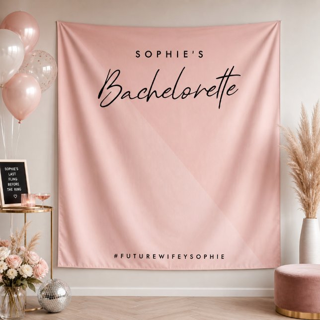 Bachelorette Peach Pink | Minimaler Hintergrund de Wandteppich (Von Creator hochgeladen)