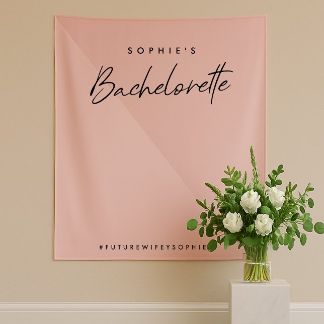 Bachelorette Peach Pink | Minimaler Hintergrund de Wandteppich (Von Creator hochgeladen)