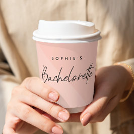 Bachelorette Peach Pink | Minimalistische moderne  Pappbecher