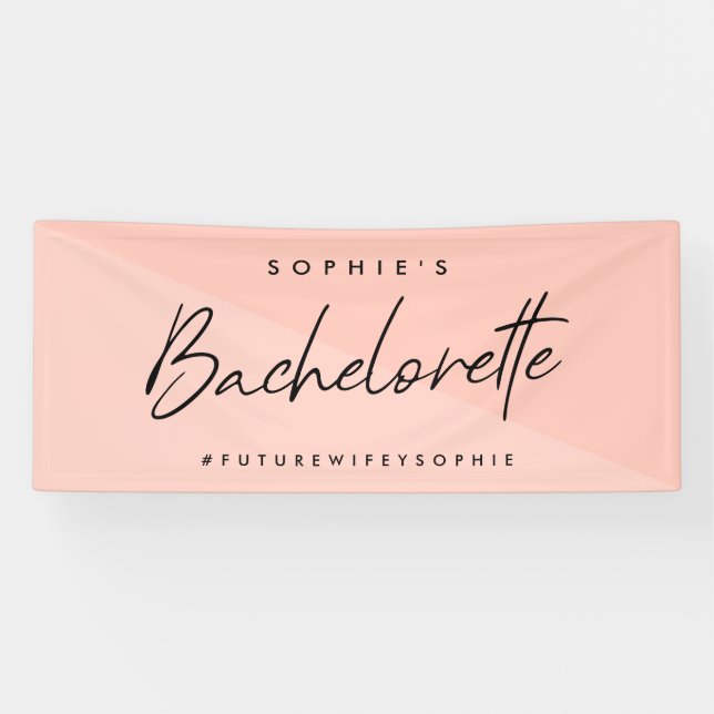 Bachelorette Peach Pink | Pastel Minimalistisch Mo Banner (Horizontal)