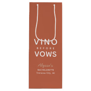 Bachelorette Personalisiert Vino vor Vows Geschenktüte Für Weinflaschen