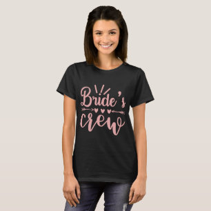 Bachelorette Pink Calligraphy Brides Crew T - Shir T-Shirt