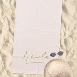 Bachelorette Pink Minimalistisch Moderne Signatur Strandtuch