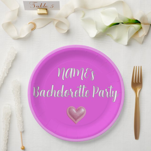Bachelorette Pink-Party Pappteller (Hochzeit)