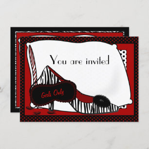 Bachelorette Pyjama-Party Einladung