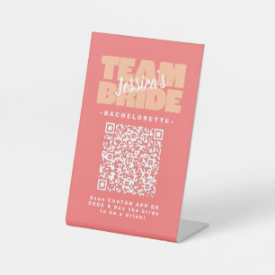 Bachelorette QR Code Kaufen Drink Team Bridge Peac Sockelschild