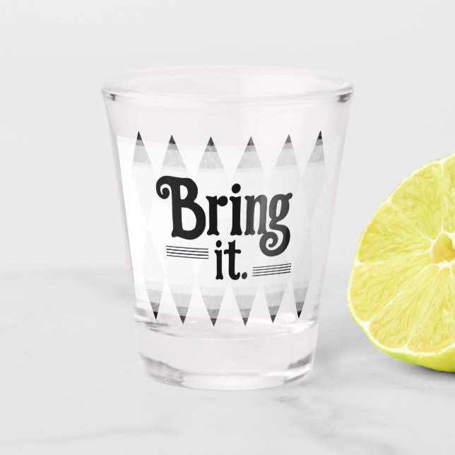 Bachelorette-Raute-Diamantglas Schnapsglas (Vorderseite)