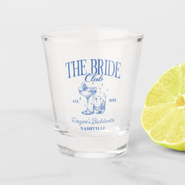 Bachelorette Retro Cocktail Blue Bridge Schnapsglas