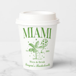 Bachelorette Retro Cocktail Grün Pappbecher