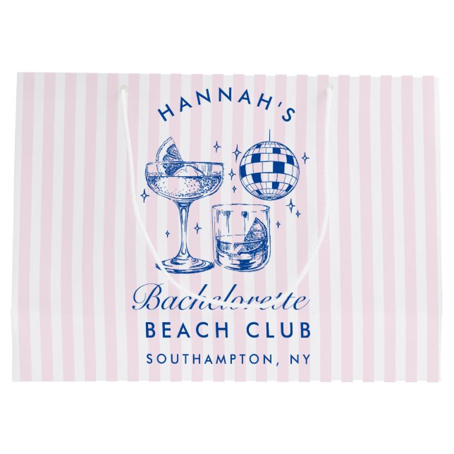 Bachelorette Retro Disco Große Geschenktüte (Rückseite)