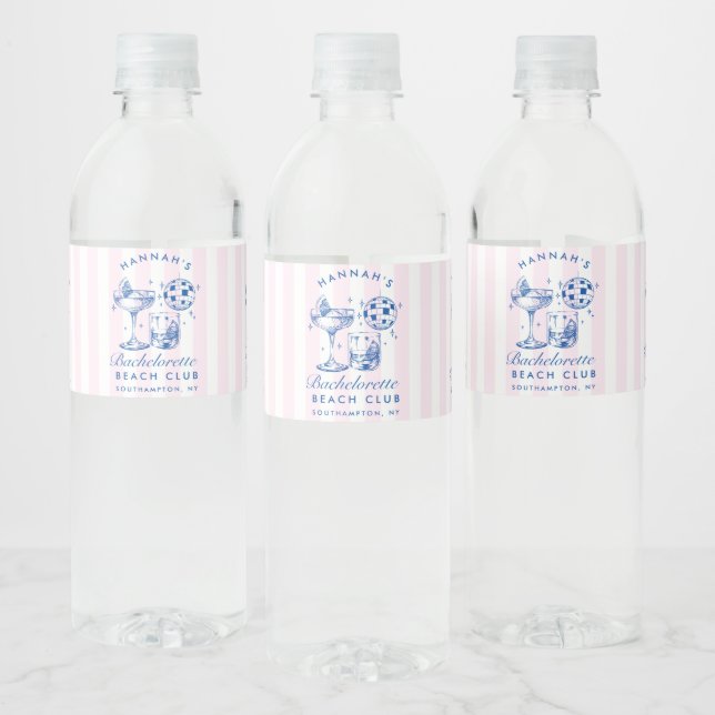 Bachelorette Retro Disco Wasserflaschenetikett (Flaschen)