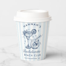 Bachelorette Retro Modern Blue & Gran Streifen