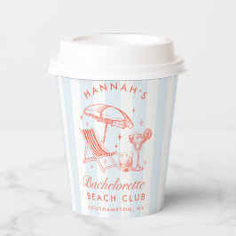 Bachelorette Retro Modern Blue & Orange Streifen Pappbecher