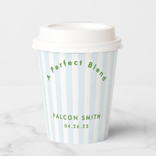 Bachelorette Retro Moderne blaue und grüne Streife Pappbecher
