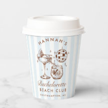 Bachelorette Retro Moderne Blauen und braune Strei