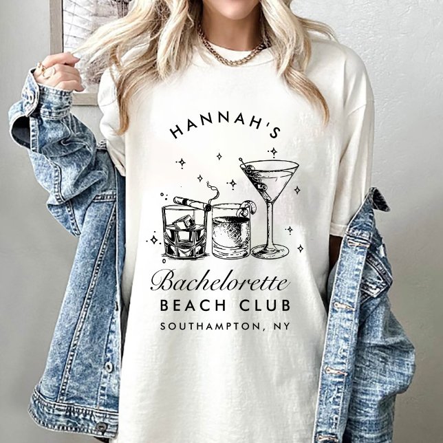 Bachelorette Retro Moderne Minimalistische Bridesm T-Shirt (Von Creator hochgeladen)