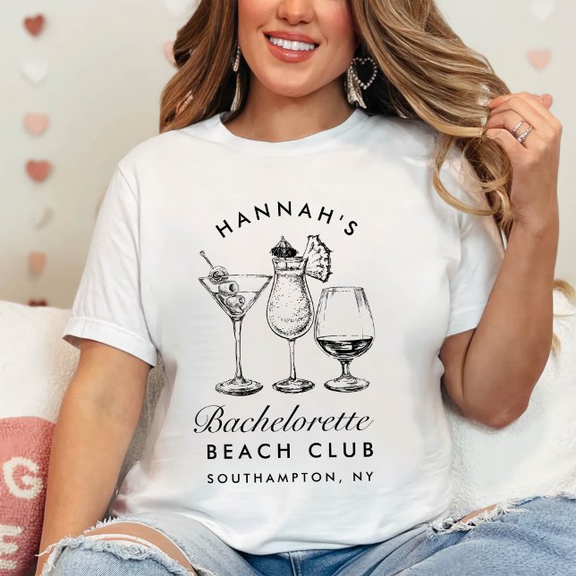 Bachelorette Retro Moderne Minimalistische Bridesm T-Shirt (Von Creator hochgeladen)