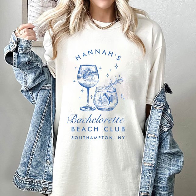 Bachelorette Retro Moderne Minimalistische Bridesm T-Shirt (Von Creator hochgeladen)