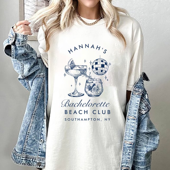 Bachelorette Retro Moderne Minimalistische Bridesm T-Shirt (Von Creator hochgeladen)