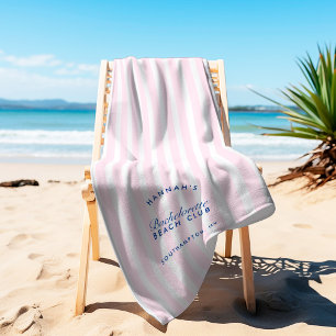 Bachelorette Rosa und Navy Retro Moderne Strandtuch