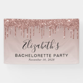 Bachelorette Rose Gold Glitzer Banner