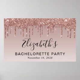 Bachelorette Rose Gold Glitzer Poster