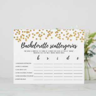 Bachelorette Scattergories editierbares Bridal-Spi