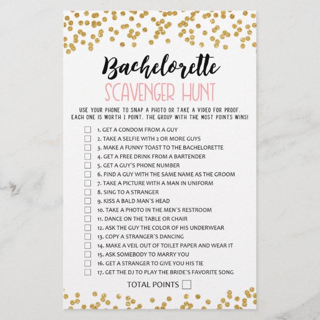 Bachelorette Scavenger Hunt Hen Party (Vorderseite)