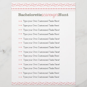Bachelorette Scavenger Jagd Spiel Rosa Stamm