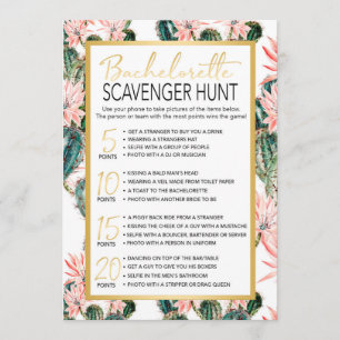Bachelorette Scavenger Jagdspiel Einladung