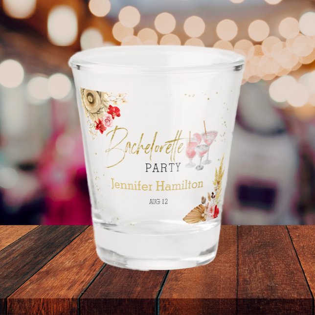 Bachelorette Shot Brillen | Boho Palm Cocktail Schnapsglas (Von Creator hochgeladen)