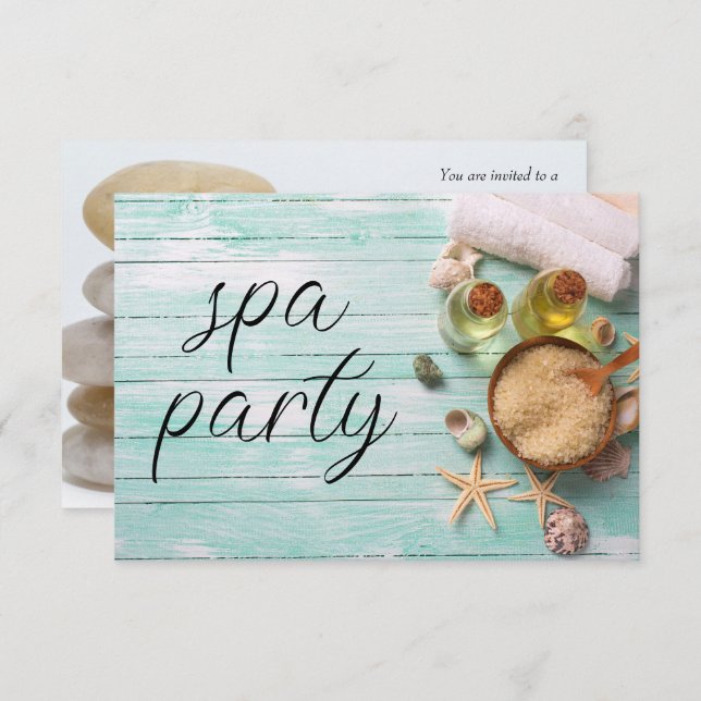 Bachelorette Spa Party Einladung (Vorne/Hinten)