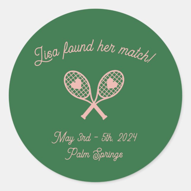 Bachelorette Tennis Sticker (Vorderseite)