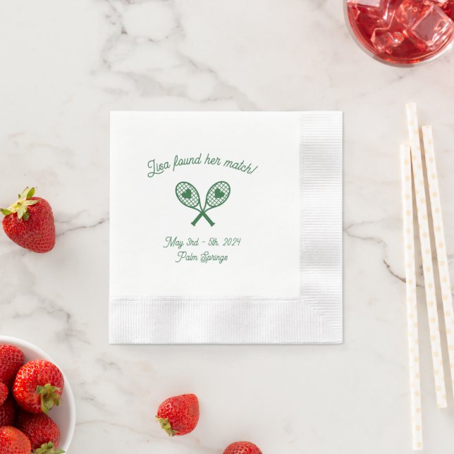 Bachelorette Tennis Themed Napkin Serviette (Beispiel)