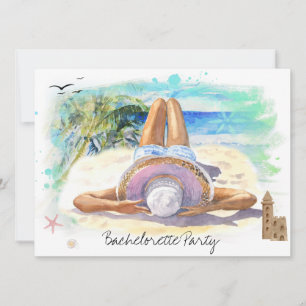 *~* Bachelorette Tropical Exotic QR Beach Party Einladung